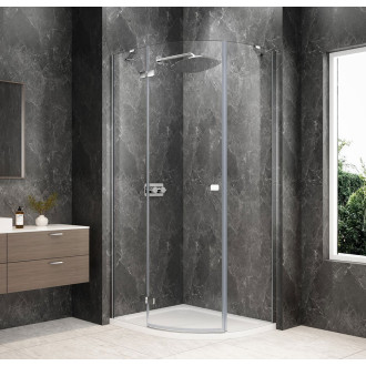 GLOBE CHROME čtvrtkruhový sprchový kout 1000x900mm, čiré sklo, levé GB2190LC