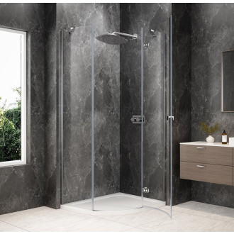 GLOBE CHROME čtvrtkruhový sprchový kout 1000x900mm, čiré sklo, pravé