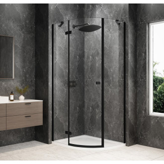 GLOBE BLACK čtvrtkruhový sprchový kout 1000x900mm, čiré sklo, levé GB2190LB