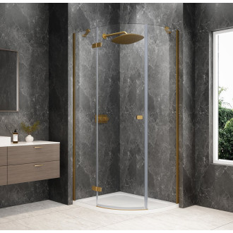 GLOBE GOLD MATT čtvrtkruhový sprchový kout 1000x900mm, čiré sklo, levé GB2190LG