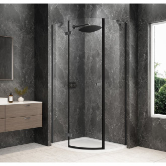 GLOBE GUN METAL čtvrtkruhový sprchový kout 1000x900mm, čiré sklo, levé GB2190LGM
