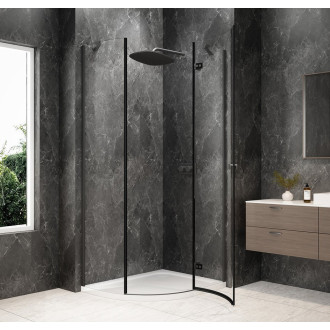 GLOBE GUN METAL čtvrtkruhový sprchový kout 1000x900mm, čiré sklo, pravé