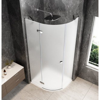 GLOBE CHROME čtvrtkruhový sprchový kout 1000x900mm, matné sklo, levé