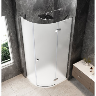 GLOBE CHROME čtvrtkruhový sprchový kout 1000x900mm, matné sklo, pravé