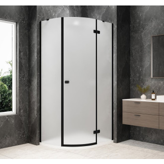 GLOBE BLACK čtvrtkruhový sprchový kout 1000x900mm, matné sklo, pravé GB2190MRB