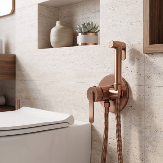 Podomítková bidetová baterie Rea Ontario Brush Copper