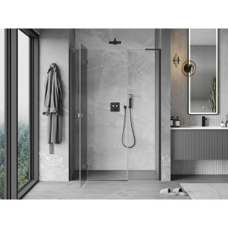 Mexen Mist-H L drzwi prysznicowe uchylne lewe 130 cm, transparent, gun metal - 8A5L-130-001-95-00-L