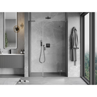 Mexen Mist-H L drzwi prysznicowe uchylne prawe 135 cm, transparent, gun metal - 8A5L-135-001-95-00-P
