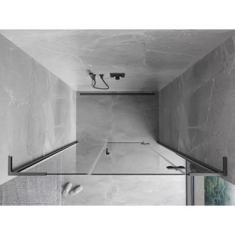 Mexen Mist-H L drzwi prysznicowe uchylne prawe 140 cm, transparent, gun metal - 8A5L-140-001-95-00-P
