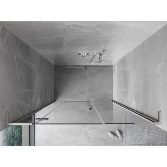Mexen Mist-H L drzwi prysznicowe uchylne lewe 130 cm, transparent, nikiel szczotkowany - 8A5L-130-001-97-00-L