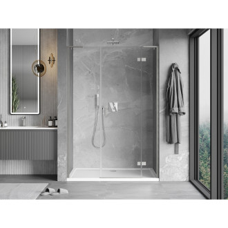 Mexen Mist-H L drzwi prysznicowe uchylne prawe 125 cm, transparent, nikiel szczotkowany - 8A5L-125-001-97-00-P