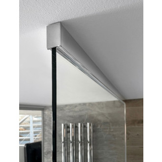 ARCHITEX sada pro neviditelné uchycení skla, podlaha-stěna-strop, 1615x2600mm, leštěný hliník
