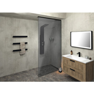 ARCHITEX sada pro neviditelné uchycení skla, podlaha-stěna-strop, 1615x2600mm, černá mat