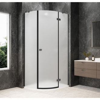 GLOBE GUN METAL čtvrtkruhový sprchový kout 1000x900mm, matné sklo, pravé GB2190MRGM