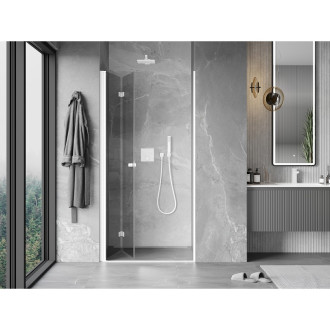Mexen Mist-F drzwi prysznicowe składane lewe 95 cm, transparent, białe - 8A6-095-000-20-00-L