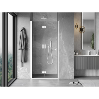 Mexen Mist-F drzwi prysznicowe składane lewe 115 cm, transparent, białe - 8A6-115-000-20-00-L