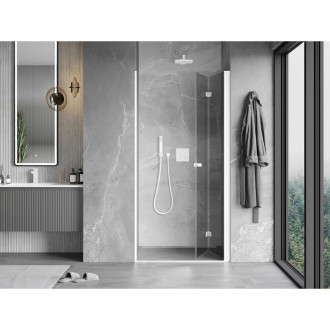Mexen Mist-F drzwi prysznicowe składane lewe 60 cm, transparent, białe - 8A6-060-000-20-00-L