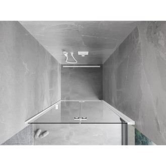 Mexen Mist-F drzwi prysznicowe składane lewe 60 cm, transparent, białe - 8A6-060-000-20-00-L