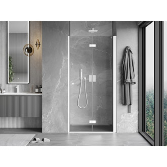 Mexen Mist-F drzwi prysznicowe składane prawe 60 cm, transparent, białe - 8A6-060-000-20-00-P