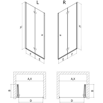 Mexen Mist-F drzwi prysznicowe składane prawe 105 cm, transparent, białe - 8A6-105-000-20-00-P