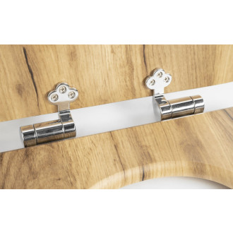 AQUALINE WC sedátko, D-tvar, Soft Close, dub