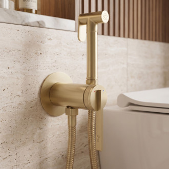 Podomítková bidetová baterie Rea Grace Brush Gold