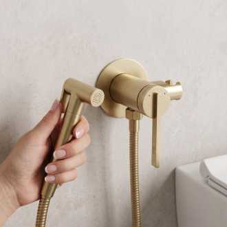 Podomítková bidetová baterie Rea Grace Brush Gold