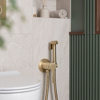 Podomítková bidetová baterie Rea Grace Brush Gold