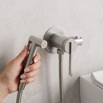 Podomítková bidetová baterie Rea Grace Brush Nickel