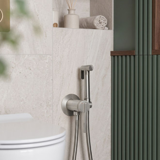 Podomítková bidetová baterie Rea Grace Brush Nickel
