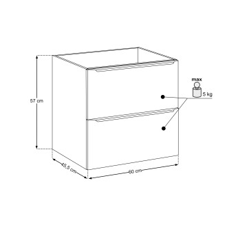 Comad SOMBRA GREEN 82-60-46-2S Skříňka pod umyvadlo 60 cm 2 zásuvky