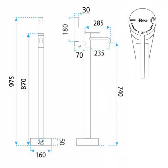 Volně stojící baterie Rea Foster Brush Nickel