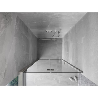 Mexen Mist-F drzwi prysznicowe składane lewe 60 cm, transparent, nikiel szczotkowany - 8A6-060-000-97-00-L