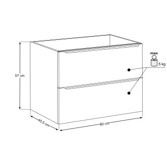Comad SOMBRA GREEN 82-80-46-2S Skříňka pod umyvadlo 80 cm 2 zásuvky