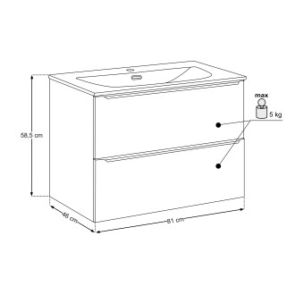 Comad SET-SOG 80CM SKY Nábytková sestava 80 cm s nábytkovým umyvadlem SKY