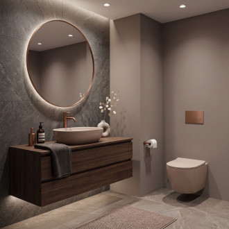 Sada Závěsné WC Focus + Umyvadlo na Desku Rea Focus Taupe