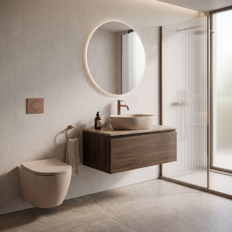 Sada Závěsné WC Focus + Umyvadlo na Desku Rea Focus Taupe