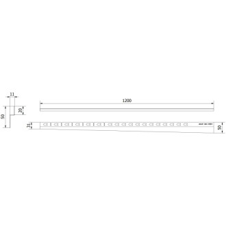 Mexen Line-B listwa spadkowa przyścienna 120 cm lewa, miedź szczotkowana - 186502120L