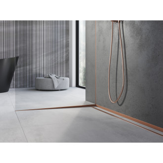 Mexen Line-B listwa spadkowa do szkła 180 cm lewa, miedź szczotkowana - 186504180L
