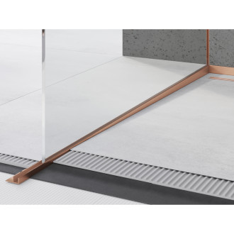 Mexen Line-B listwa spadkowa do szkła 180 cm lewa, miedź szczotkowana - 186504180L