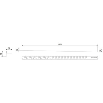 Mexen Line-B listwa spadkowa podłogowa 120 cm lewa, gun gray szczotkowany - 186601120L
