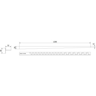Mexen Line-B listwa spadkowa podłogowa 120 cm prawa, gun gray szczotkowany - 186601120R