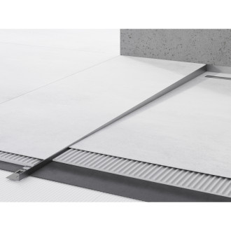 Mexen Line-B listwa spadkowa podłogowa 180 cm lewa, gun gray szczotkowany - 186601180L