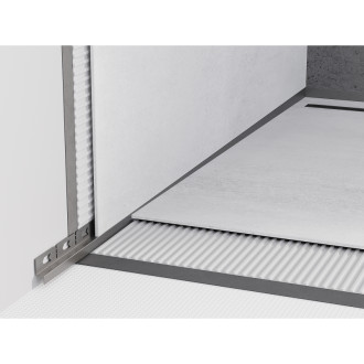 Mexen Line-B listwa spadkowa przyścienna 120 cm lewa, gun gray szczotkowany - 186602120L