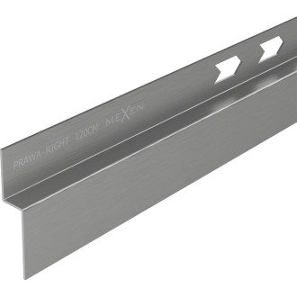 Spádová lišta Mexen Line-B 120 cm pravá, kartáčovaná, pistolově šedá - 186602120R