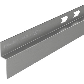 Spádová lišta Mexen Line-B 180 cm pravá, kartáčovaná, pistolově šedá - 186602180R