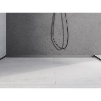 Mexen Line-B listwa brodzikowa czołowa 130 cm, gun gray szczotkowany - 186603130U