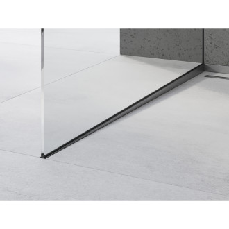 Mexen Line-B listwa spadkowa do szkła 120 cm lewa, gun gray szczotkowany - 186604120L