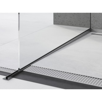 Mexen Line-B listwa spadkowa do szkła 120 cm lewa, gun gray szczotkowany - 186604120L