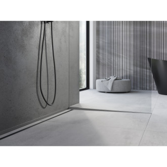 Mexen Line-B listwa spadkowa do szkła 120 cm prawa, gun gray szczotkowany - 186604120R